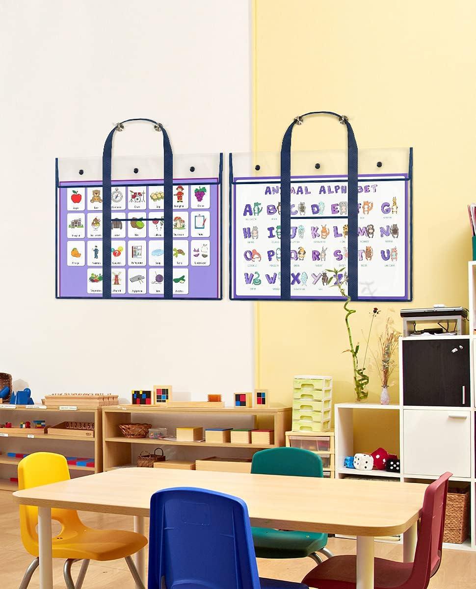 imageGAMENOTE 3 Pack Large Poster Storage Bag 315255 Bulletin Board Holder Art Portfolio Container for Teachers Classroom Organization for Anchor Chart Paper for Kids Artwork