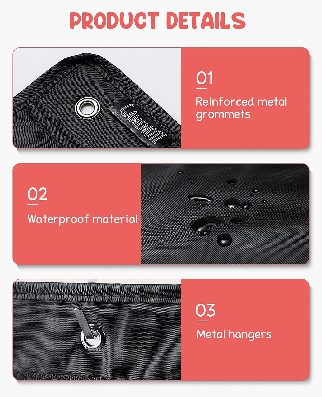 imageGamenote 10 Pockets Hanging Wall File Organizer for Office and Classroom Clear Storage Pocket Chart for Files Folder Magazines Papers amp More 3 Over Door Hangers amp 10 Name Cards Included