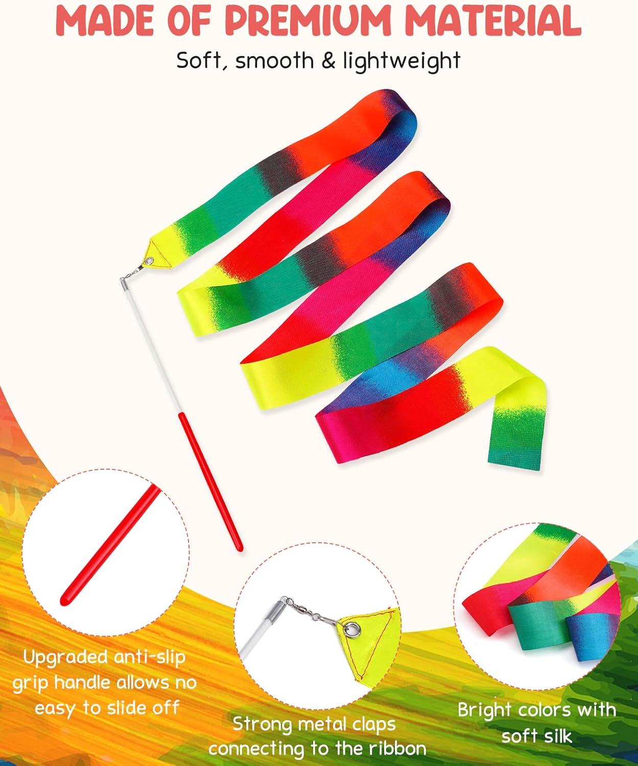 imageJoyCat 12 Pack Dance Ribbon Party Favors for KidsRainbow Birthday DecorationsUnicorn Princess Fairy Party SuppliesGirls Party GamesGymnastics Goody Bag Stuffers