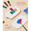 GAMENOTE Paint Brush Cleaner – Paint Brush Holder with Palette and Handle,Rinser for Acrylic, Watercolor, and Water-Based Paints, Painting Art Supply Storage Organizer (White+Grey)(Blue)