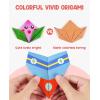 Gamenote Colorful Origami Kit for Kids 54 Projects 120 Double Sided Origami Paper 12 Sheets Practice Papers Instructional Origami Book Origami Gift for 4+ Girls Boys Adult Beginners Training Craft