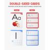 Gamenote Dry Erase Alphabet and Number Flash Cards – Write and Wipe Laminated ABC Letter Tracing Practice Card for Kindergarten (47 Flashcards with 2 Rings and Marker)
