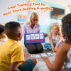 Gamenote Word Building Desktop Pocket Chart Tent Flash Cards Kit – CVC Words Phonics Games Blending Board for Kindergarten Reading and Spelling(CVC)
