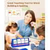 Gamenote Word Building Desktop Pocket Chart Tent Flash Cards Kit – CVC Words Phonics Games Blending Board for Kindergarten Reading and Spelling(CVCC&CCVC)