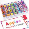 Gamenote Classroom Magnetic Alphabet Letters Kit 238 Pcs with Double – Side Magnet Board – Foam Alphabet Letters for Preschool Kids Toddler Spelling and Learning Colorful ABC Education Fridge Magnets(238PCS)