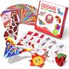 Gamenote Colorful Origami Kit for Kids 54 Projects 120 Double Sided Origami Paper 12 Sheets Practice Papers Instructional Origami Book Origami Gift for 4+ Girls Boys Adult Beginners Training Craft