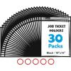 Gamenote Dry Erase Pockets 30 Pack with Rings, Oversized Reusable Plastic Sleeves Shop Ticket Holders Sheet Protectors Teacher Supplies Organization for Classroom Must Have (Black)(Black)