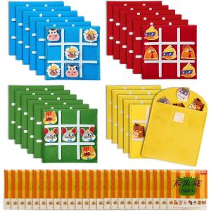 JoyCat Tic Tac Toe Strategic Board Game for Kids and Family,Birthday Party Favors,Classic Educational Toys for Goodie Bag Stuffers,Gifts for Students with Envelope,Easy to Store(Bulk Pack of 30)(Farm)