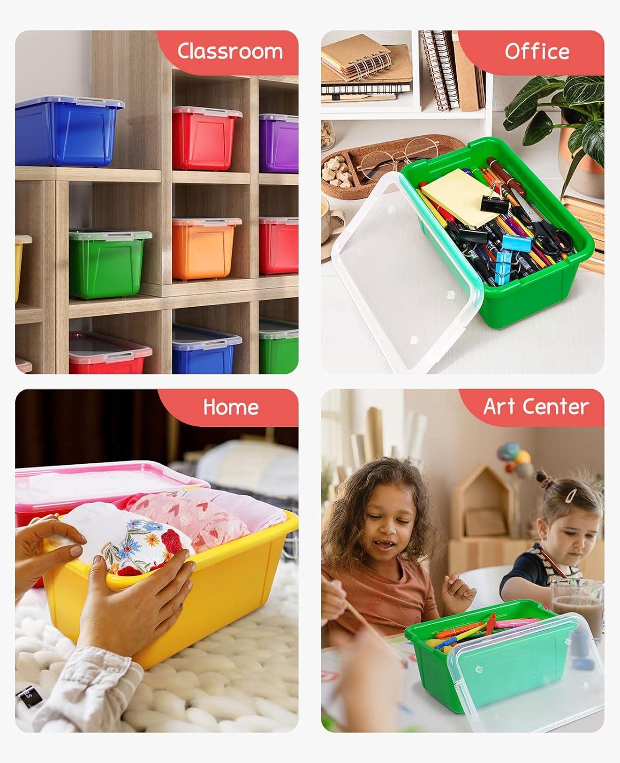 imageGAMENOTE 6 Quart Storage Bins with Lids6 Pack Rainbow Plastic Latching Box for ClassroomampKids Toy Storage Opaque Stackable Shoe Box Size Containers for STEM Morning Tubs Crafts amp Building Blocks12