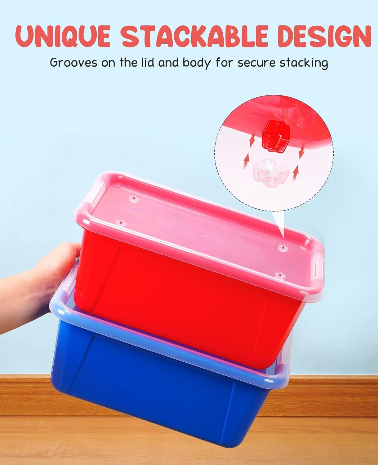 imageGAMENOTE 6 Quart Storage Bins with Lids6 Pack Rainbow Plastic Latching Box for ClassroomampKids Toy Storage Opaque Stackable Shoe Box Size Containers for STEM Morning Tubs Crafts amp Building Blocks12