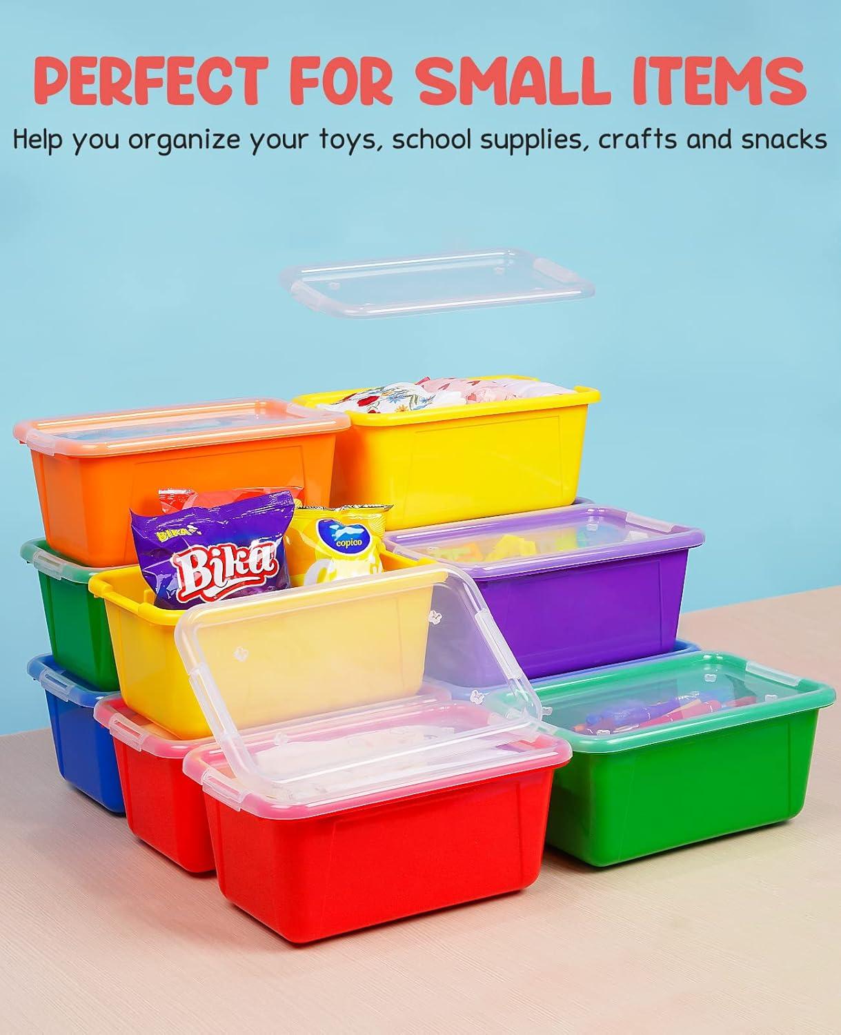 imageGAMENOTE 6 Quart Storage Bins with Lids6 Pack Rainbow Plastic Latching Box for ClassroomampKids Toy Storage Opaque Stackable Shoe Box Size Containers for STEM Morning Tubs Crafts amp Building Blocks12