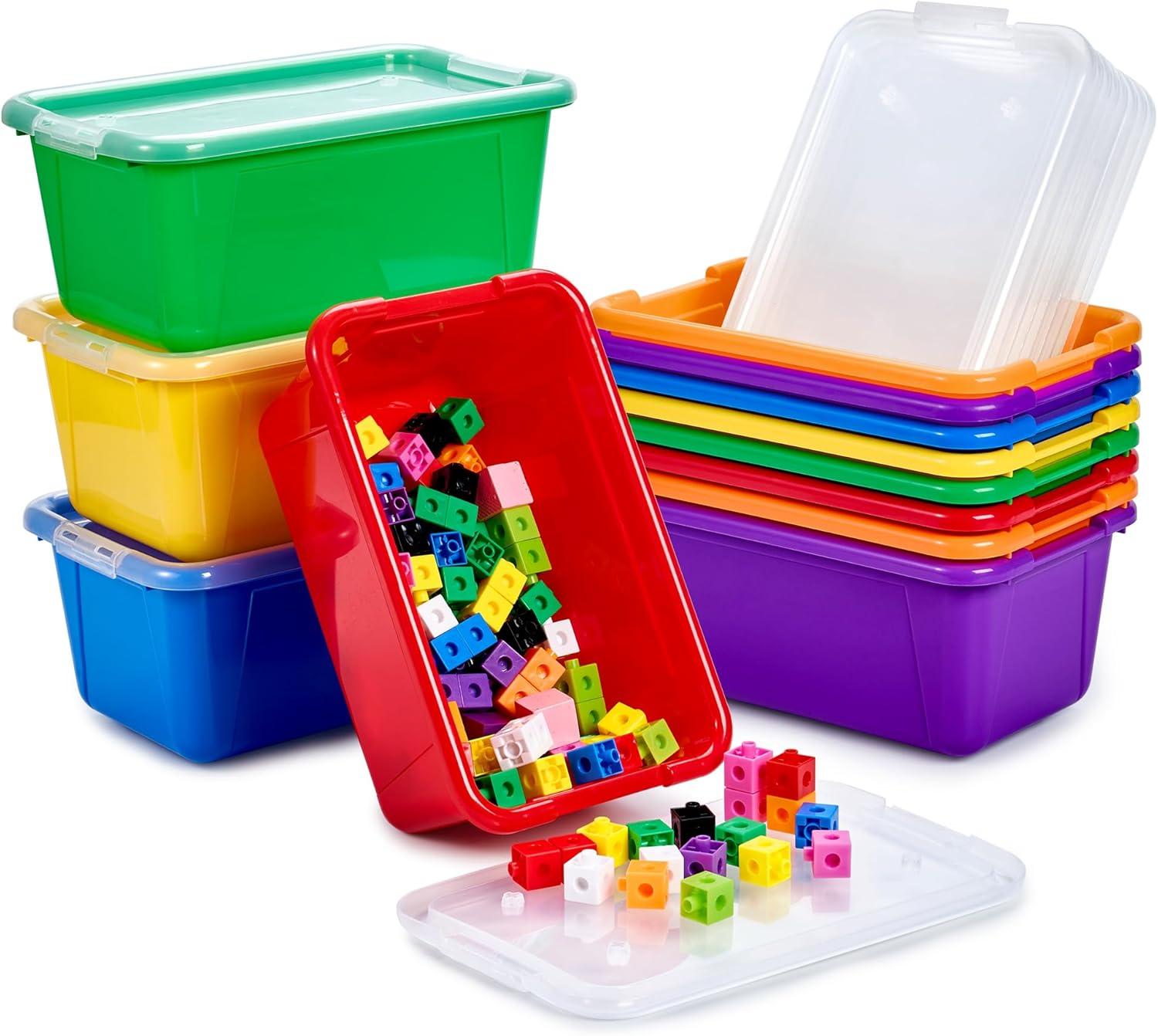imageGAMENOTE 6 Quart Storage Bins with Lids6 Pack Rainbow Plastic Latching Box for ClassroomampKids Toy Storage Opaque Stackable Shoe Box Size Containers for STEM Morning Tubs Crafts amp Building Blocks12