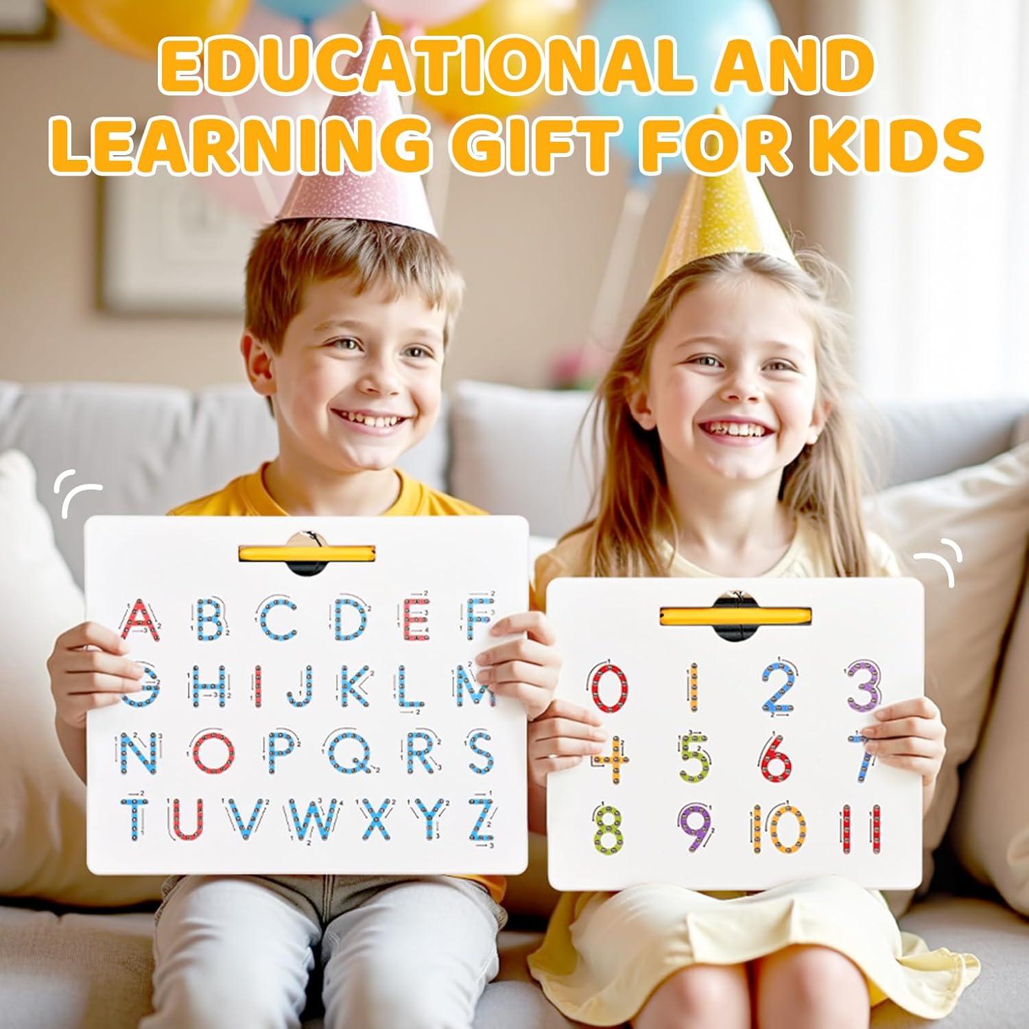 imageGAMENOTE Double Sided Magnetic Letter Board 2 in 1 Alphabet Magnets Tracing Board for Toddlers ABC Letters Uppercase amp Lowercase Practicing Learning Education ToysLetterNumber
