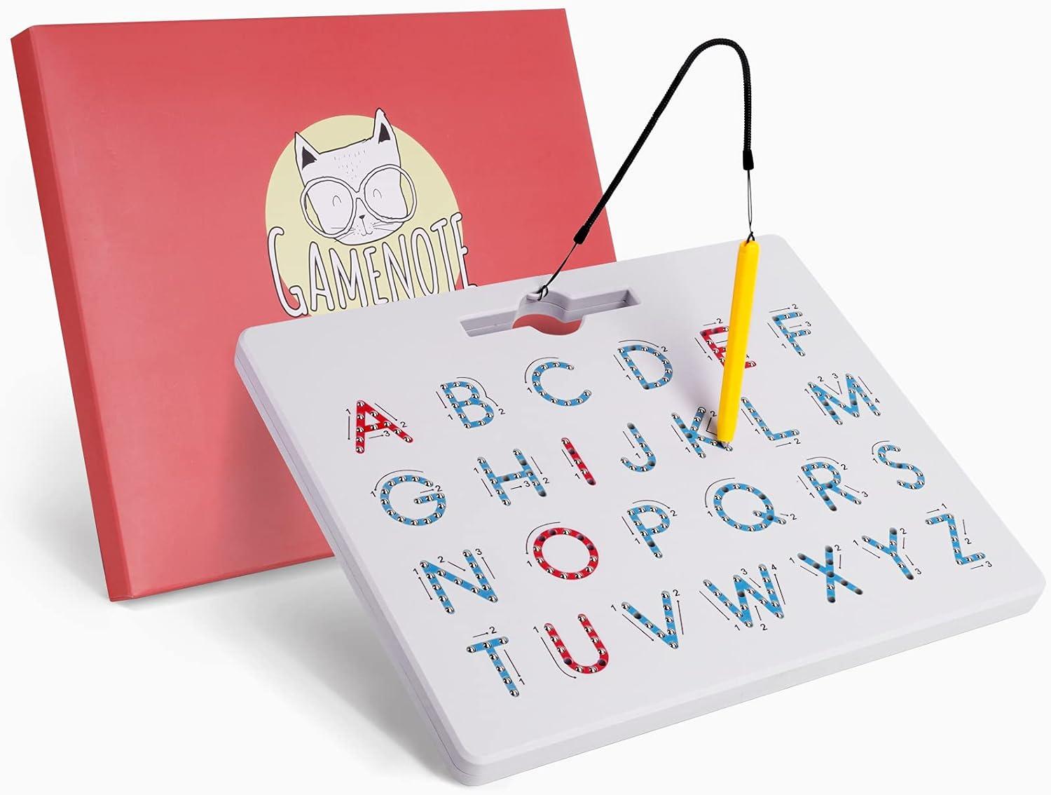 imageGAMENOTE Double Sided Magnetic Letter Board 2 in 1 Alphabet Magnets Tracing Board for Toddlers ABC Letters Uppercase amp Lowercase Practicing Learning Education ToysLetter