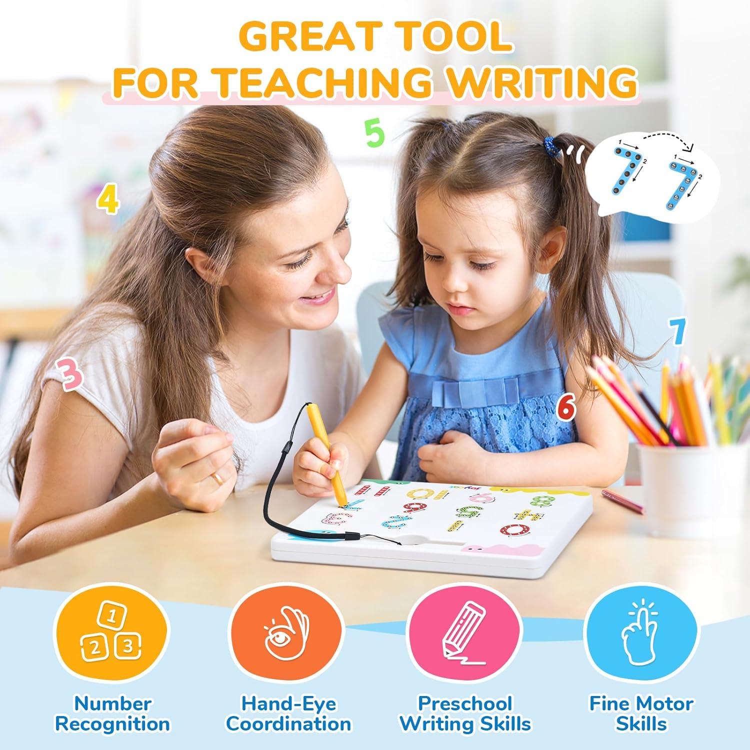 imageGAMENOTE Magnetic Number Tracing Board JoyCat DoubleSided Magnetic Number Tracing Board 2in1 Numbers 120 Writing Toys for Toddlers amp Kids Preschool Math Manipulatives Kindergarten Educationa