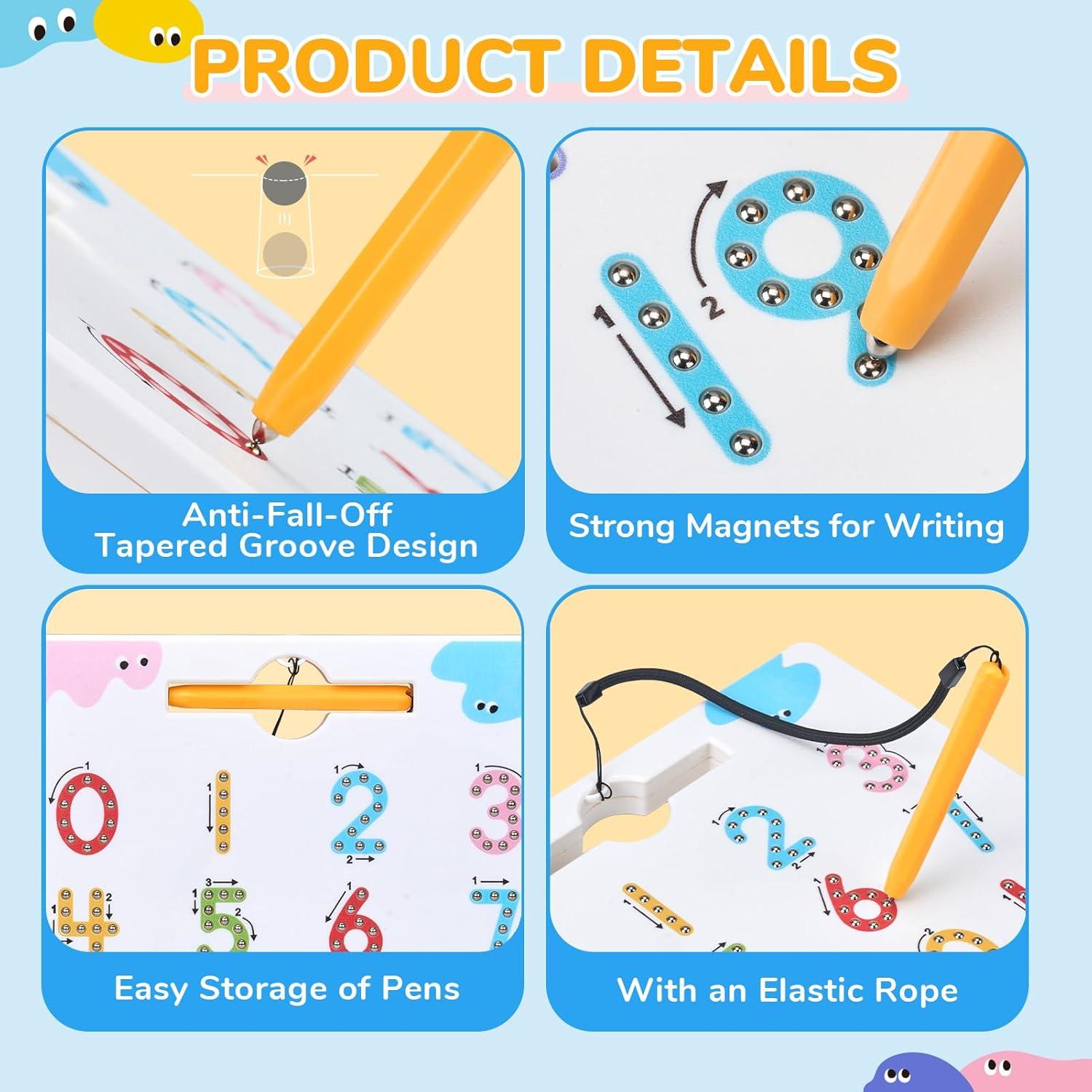 imageGAMENOTE Magnetic Number Tracing Board JoyCat DoubleSided Magnetic Number Tracing Board 2in1 Numbers 120 Writing Toys for Toddlers amp Kids Preschool Math Manipulatives Kindergarten Educationa