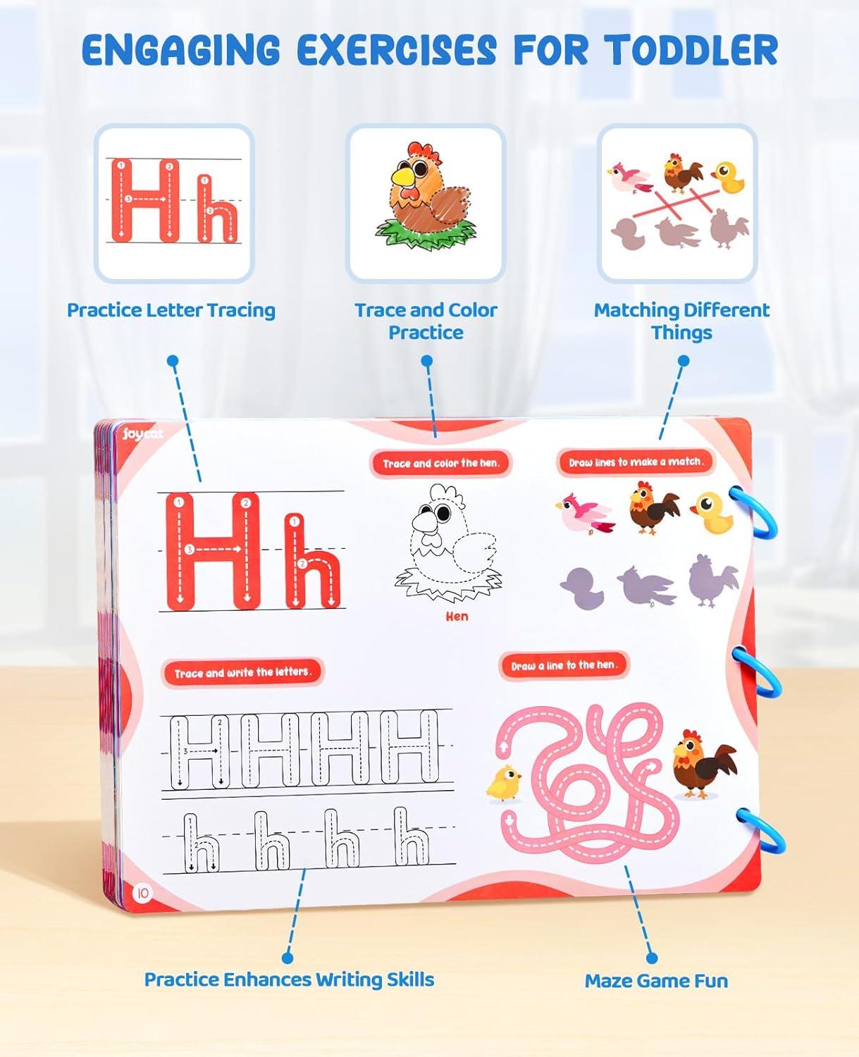 imageGAMENOTE Magnetic Number Tracing Board JoyCat Preschool Learning Activities 48 Reusable Pages Handwriting Practice for Kids Toddlers Tracing Letter Number Workbooks