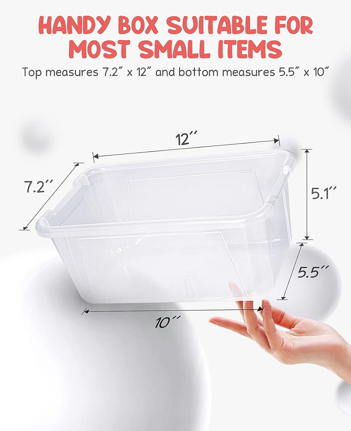 imageGAMENOTE Plastic Storage Bins with Lids Multicolor amp Clear 5 Qt 6 Pack Small Cubby Bins Stackable Containers for Classroom Book Bin Toy Organizers Organization and Storage Box