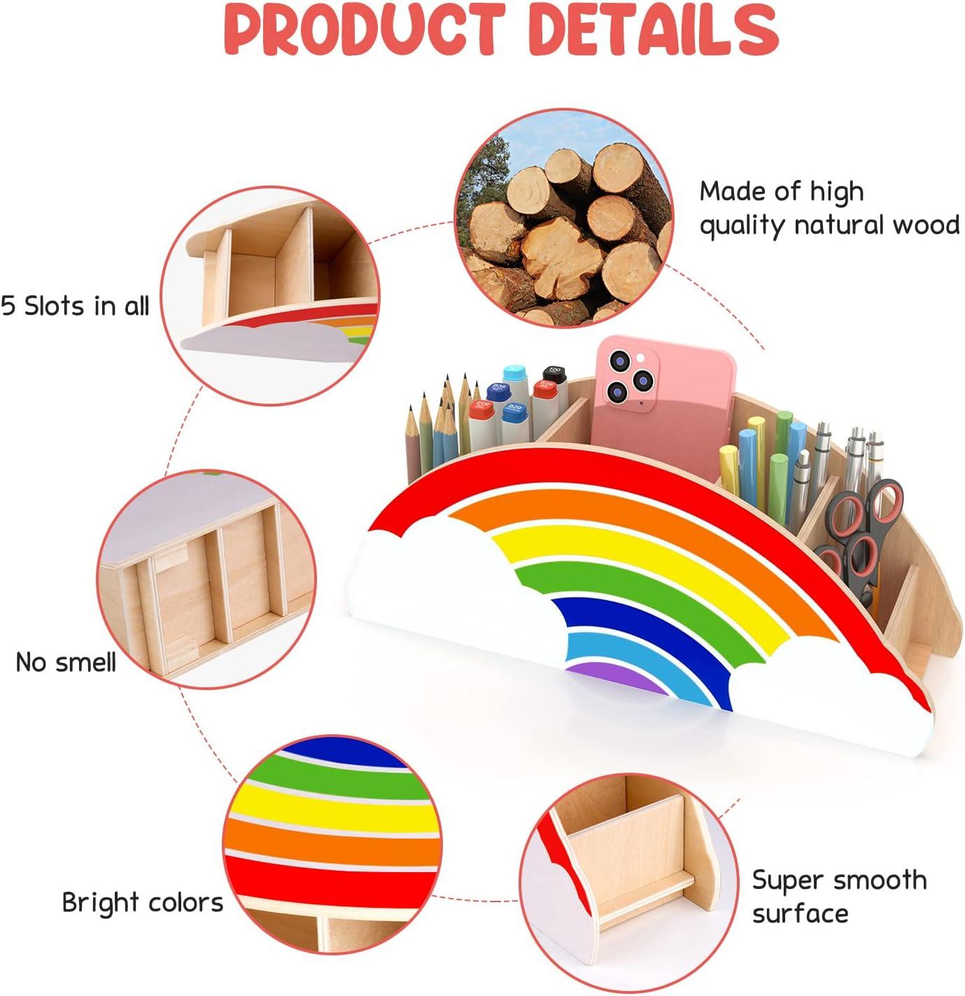 imageGamenote 6 Pack Magnetic Small White Board Set amp Wooden Pen Holder amp Pencil Holders