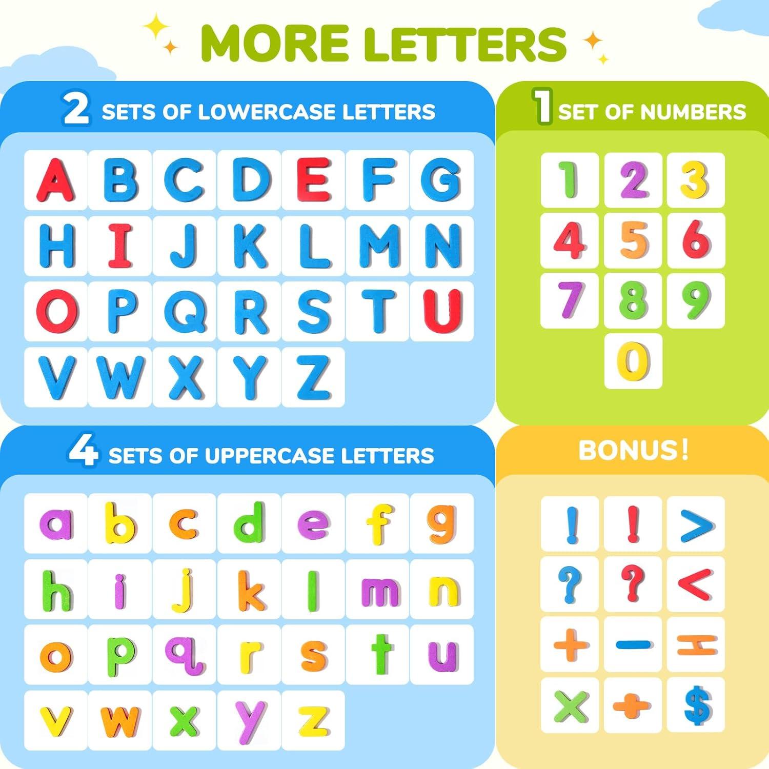 imageGamenote Classroom Magnetic Alphabet Letters Kit 178Pcs with Double Side Magnet Board JoyCat Magnetic Letter Tracing Board 2in1 DoubleSided ABC Magnets for Kids Ages 35 Uppercase amp Lowercase L