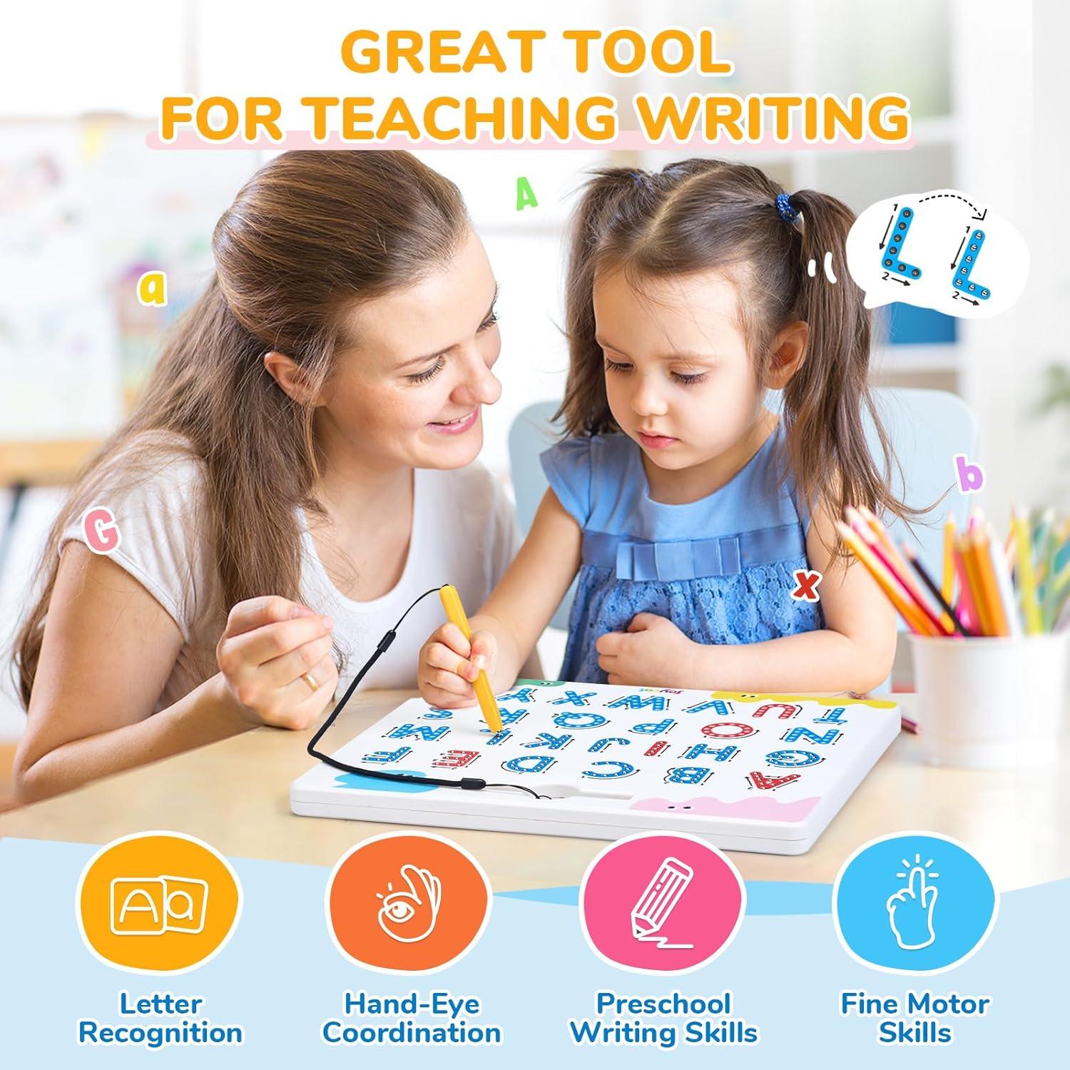 imageGamenote Classroom Magnetic Alphabet Letters Kit 238 Pcs with Double Side Magnet Board JoyCat Magnetic Letter Tracing Board