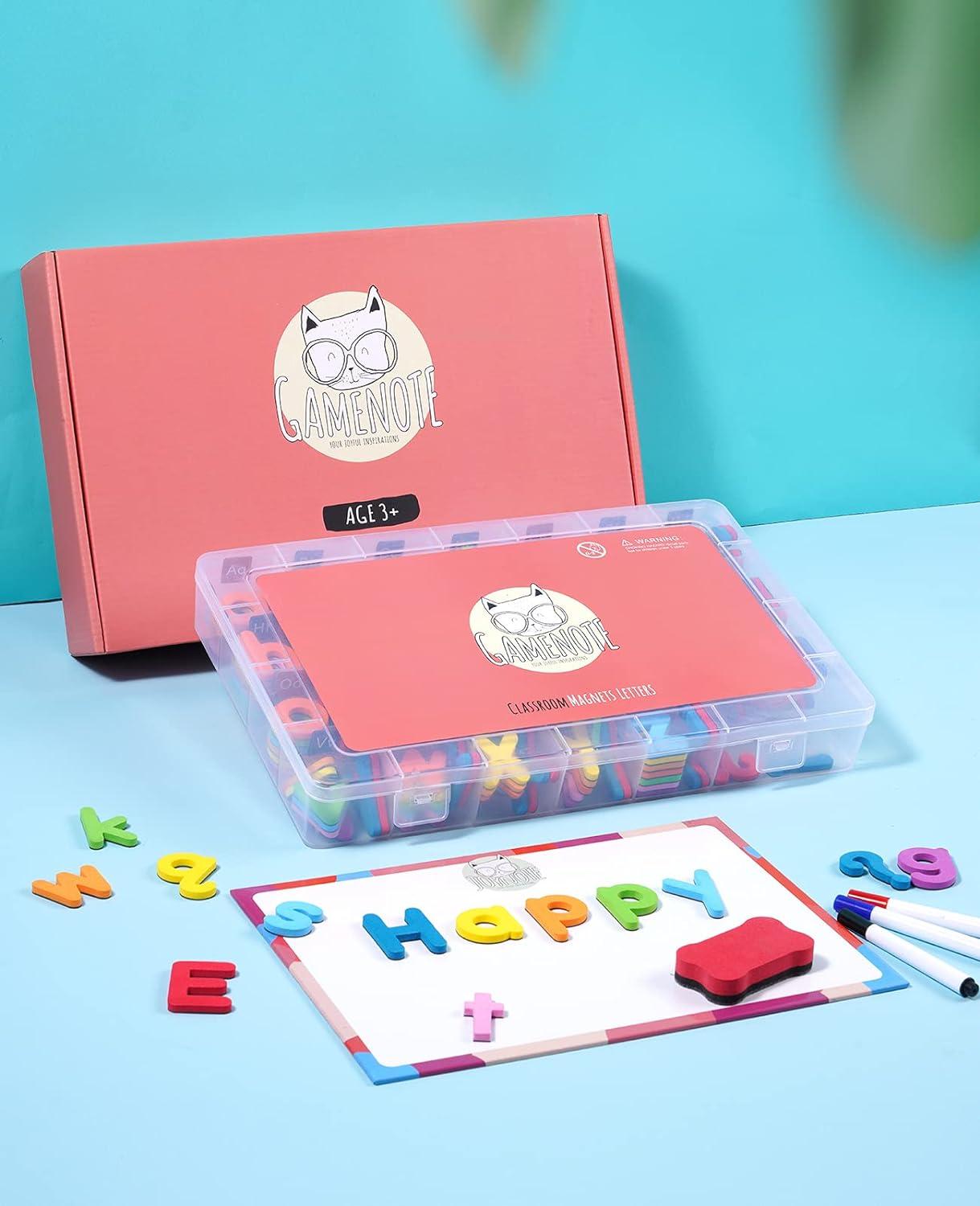 imageGamenote Classroom Magnetic Alphabet Letters KitClassroom Magnetic Letter Tiles for Phonics and SpellingJoyCat 234 Foam Alphabet Tiles Magnetic Letters with DoubleSide Magnet Board and Compartment