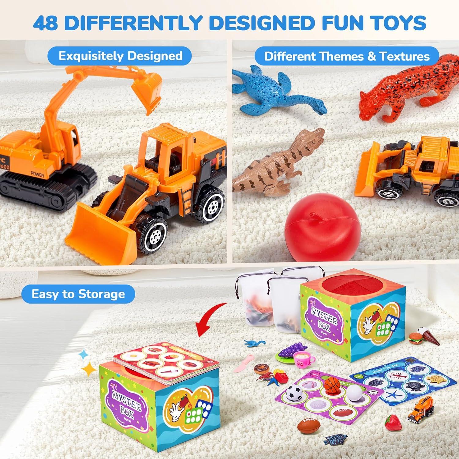 imageGamenote Classroom Magnetic Alphabet Letters KitJoyCat Sorting Toys with Mystery Play Box for Toddlers 35 Dinosaurs Animals Fruit Vehicles Balls Food Tools Marine Life Learning Play Set