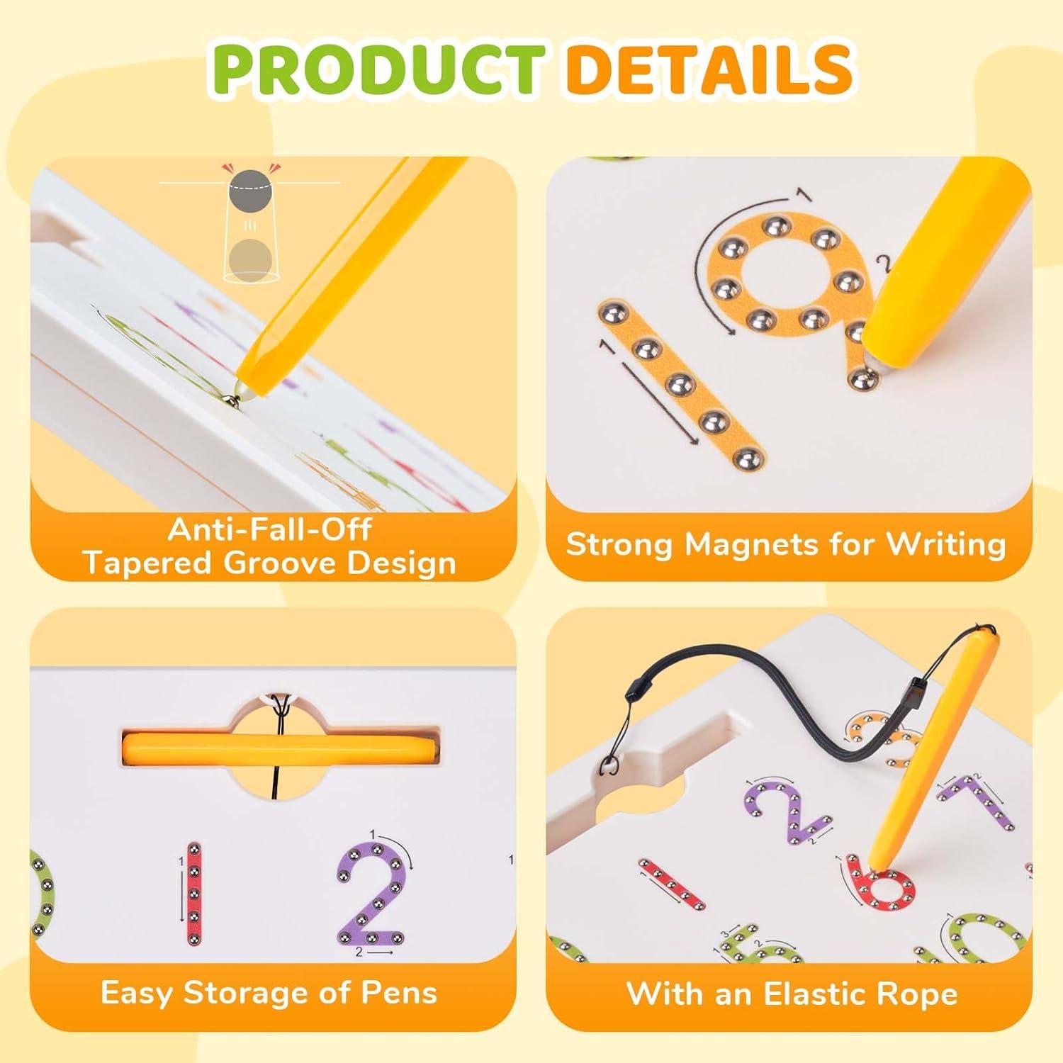 imageGamenote Magnetic Number Tracing Board JoyCat Magnetic Letters 312 PCS Lowercase Alphabet Fridge Magnets