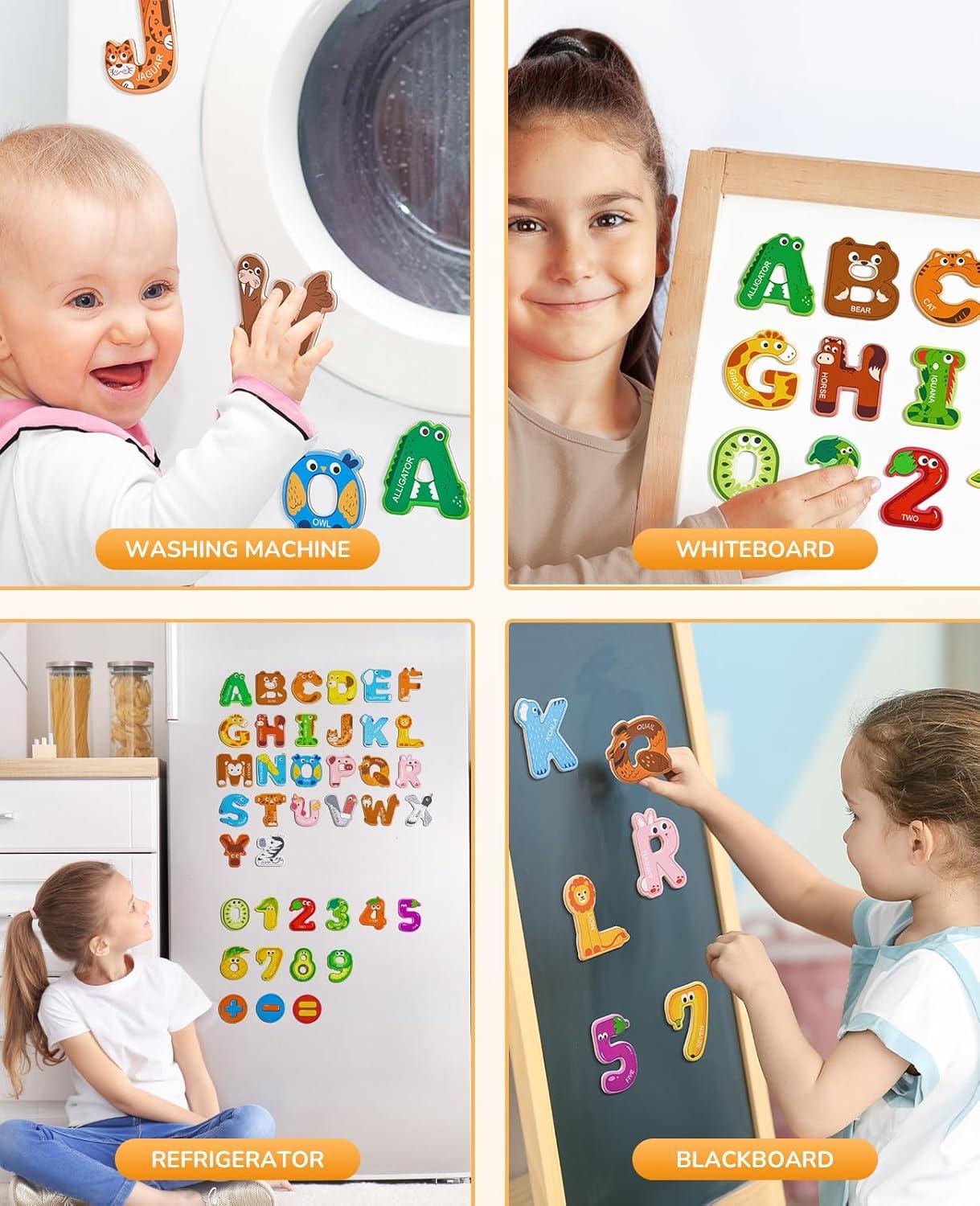 imageGamenote Magnetic Number Tracing BoardJoyCat Magnetic Letters and Numbers Fridge Magnets 26 Uppercase Letters 09 Numbers