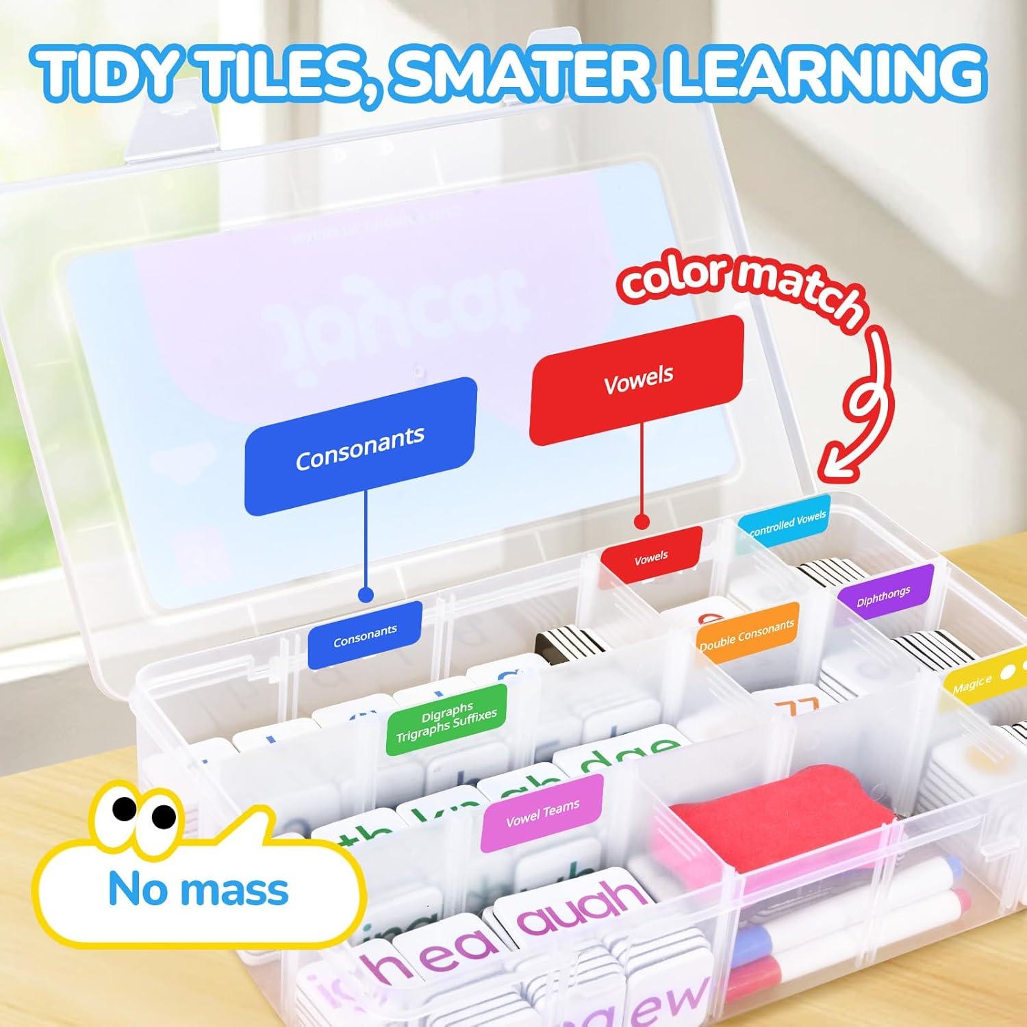imageMagnetic Alphabet LettersPhonics Word Magnetic Letter TilesJoyCat 265 Alphabet Tiles Magnetic Letters Kit with WordBuilding Folder and Storage Case Kindergarten Phonics Awareness Science of Read