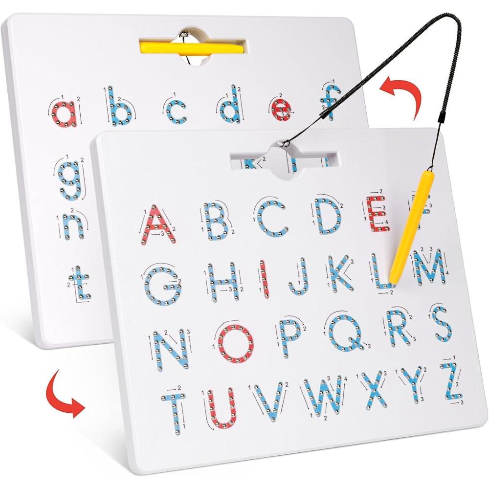 imageGAMENOTE Double Sided Magnetic Letter Board 2 in 1 Alphabet Magnets Tracing Board for Toddlers ABC Letters Uppercase amp Lowercase Practicing Learning Education ToysLetter