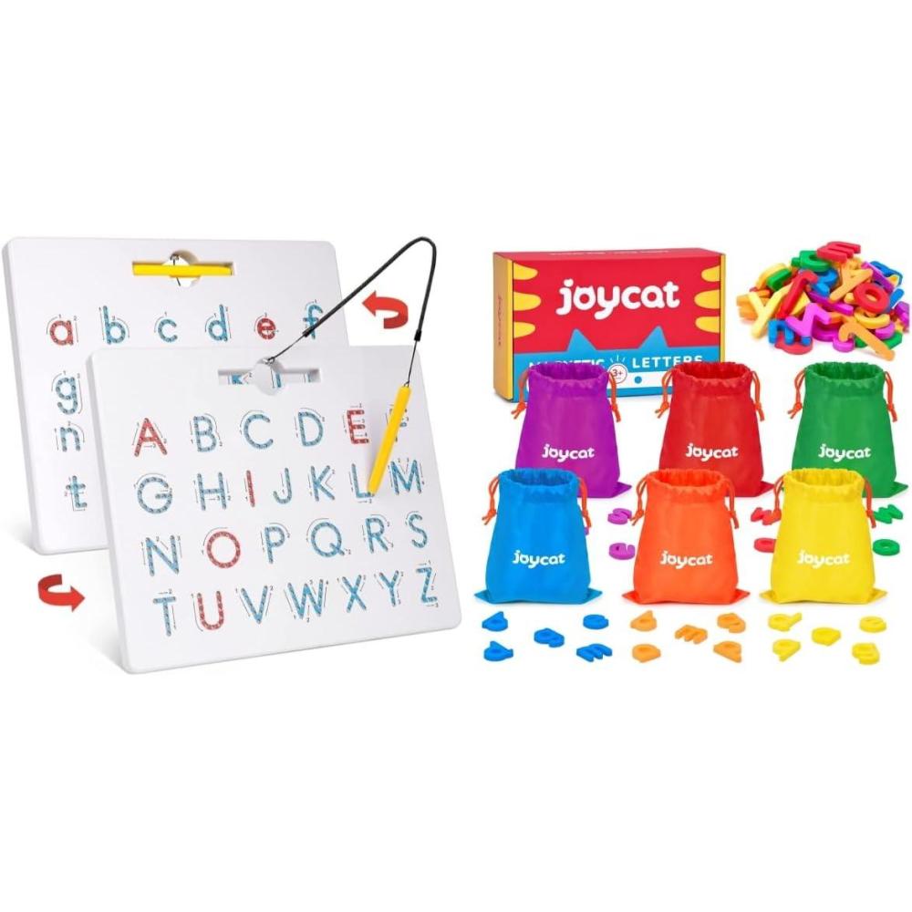 imageGAMENOTE Double Sided Magnetic Letter Board JoyCat Magnetic Letters 312 PCS Lowercase Alphabet Fridge Magnets