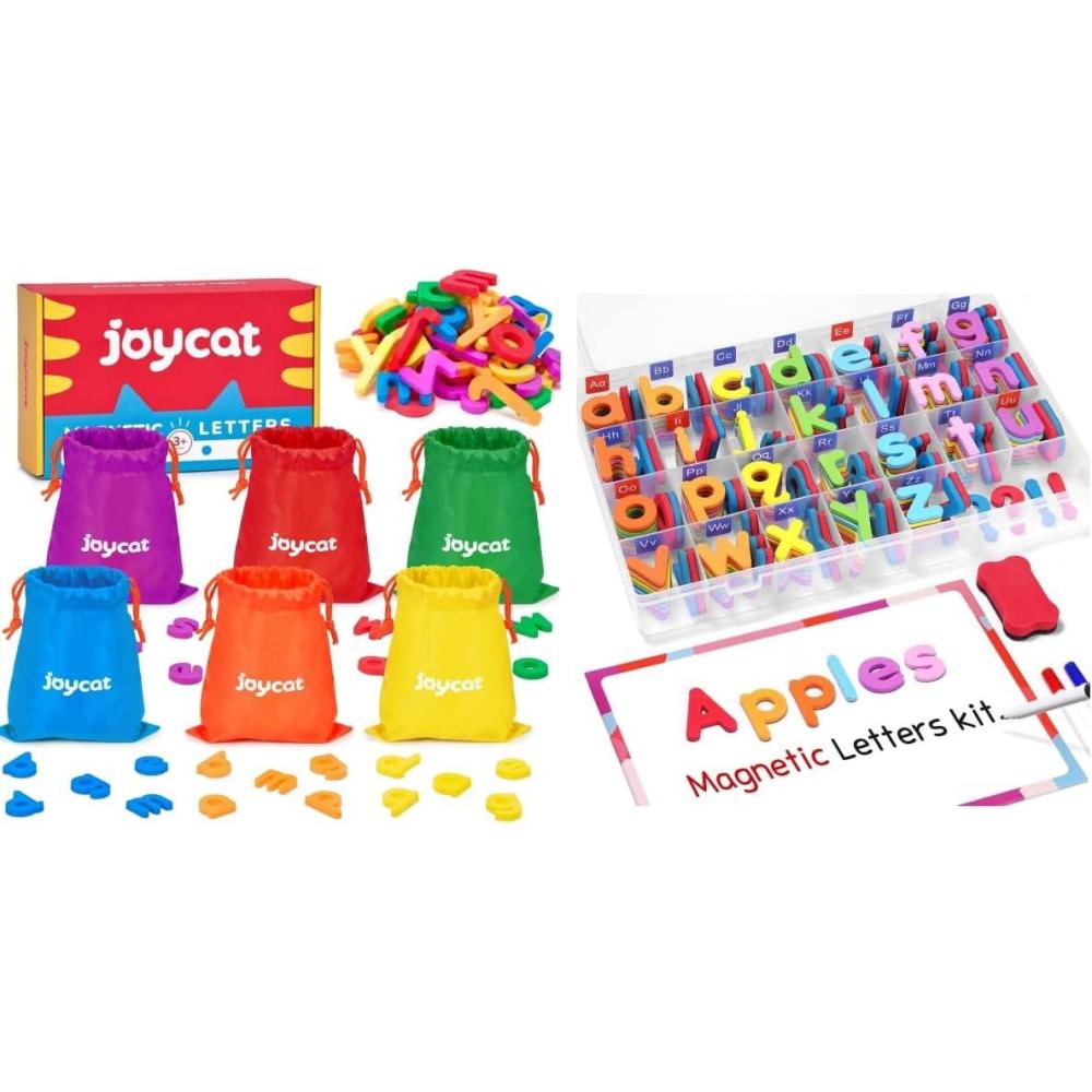 imageGamenote Classroom Magnetic Alphabet Letters Kit 238 Pcs with Double JoyCat Magnetic Letters 312 Pieces Lowercase Alphabet Fridge Magnets
