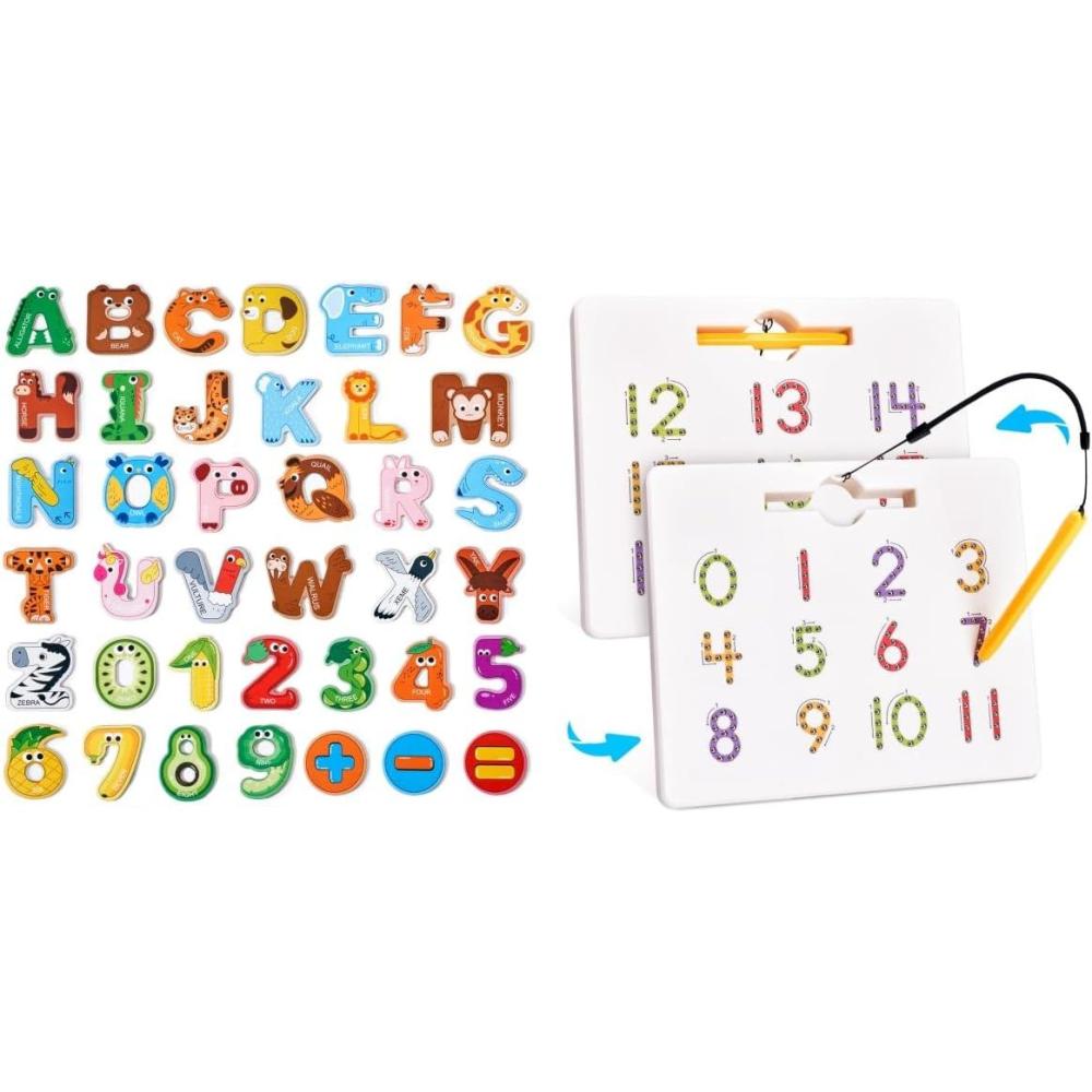 imageGamenote Magnetic Number Tracing BoardJoyCat Magnetic Letters and Numbers Fridge Magnets 26 Uppercase Letters 09 Numbers