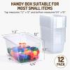 GAMENOTE 6 Quart Storage Bins with Lids-6 Pack Rainbow Plastic Latching Box for Classroom&Kids Toy Storage Opaque Stackable Shoe Box Size Containers for STEM Morning Tubs, Crafts & Building Blocks(12)