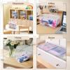 GAMENOTE Clear Plastic Storage Bins with Lids,Kids Large Hard Pencil Case with Snap-tight Lid,Storage Box for Classroom
