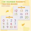 GAMENOTE Double Sided Magnetic Letter Board – 2 in 1 Alphabet Magnets Tracing Board for Toddlers ABC Letters Uppercase & Lowercase Practicing Learning Education Toys(Number)