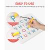 GAMENOTE Double Sided Magnetic Letter Board – 2 in 1 Alphabet Magnets Tracing Board for Toddlers ABC Letters Uppercase & Lowercase Practicing Learning Education Toys(Letter)