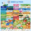 GAMENOTE Double Sided Magnetic Letter Board+JoyCat Seek & Find Game Books – Preschool Learning Activity for Toddlers & Kids Ages 3-5, Travel Activities Toys for Road Trip Car Airplane