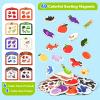 GAMENOTE JoyCat Color Sorting Sensory Toys, 10-Piece Wooden Magnetic Color Set for Toddlers Double Sided Magnetic Letter Board
