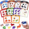 GAMENOTE JoyCat Color Sorting Sensory Toys, 10-Piece Wooden Magnetic Color Set for Toddlers Double Sided Magnetic Letter Board