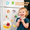 GAMENOTE Magnetic Number Tracing Board + JoyCat Fridge Magnets for Toddlers & Kids – 26 Cute A-Z Objects, Large Magnetic Refrigerator Toys