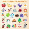 GAMENOTE Magnetic Number Tracing Board + JoyCat Fridge Magnets for Toddlers & Kids – 26 Cute A-Z Objects, Large Magnetic Refrigerator Toys