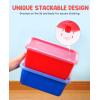 GAMENOTE Plastic Storage Bins with Lids – Multicolor & Clear – 5 Qt 6 Pack Small Cubby Bins Stackable Containers for Classroom Book Bin Toy Organizers – Organization and Storage Box