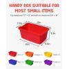 GAMENOTE Plastic Storage Bins with Lids – Multicolor & Clear – 5 Qt 6 Pack Small Cubby Bins Stackable Containers for Classroom Book Bin Toy Organizers – Organization and Storage Box