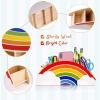 GAMENOTE Wooden Pen Holder & Rotating Art Supply Organizer