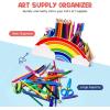 GAMENOTE Wooden Rainbow Pen Holder & Pencil Holders & Rotating Art Supplies Organizer