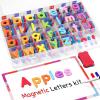 Gamenote 6 Pack Magnetic Small White Board Set & Classroom Magnetic Alphabet Letters Kit 238 Pcs