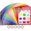 Gamenote Classroom Magnetic Alphabet Letters Kit 238 Pcs & Dry Erase Pockets 30 Pack with Rings