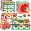 Gamenote Classroom Magnetic Alphabet Letters Kit+JoyCat Sorting Toys with Mystery Play Box for Toddlers 3-5, Dinosaurs, Animals, Fruit, Vehicles, Balls, Food, Tools, Marine Life Learning Play Set